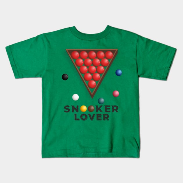 Snooker Ball Design Kids T-Shirt by AJ techDesigns